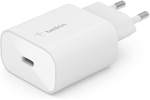 Belkin BoostCharge Caricabatteria da parete da 25 W con PPS, USB-C Power Derlivery, caricatore USB C, caricabatterie USB C rapido per iPhone 15, Samsung Galaxy, Note, iPad, Pixel e altri dispositivi