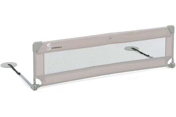 Foppapedretti Sponda da Letto Hoplà 150 cm, per bambini da 18 mesi a 5 anni, Fissaggio sotto materasso, Pieghevole e Trasportabile, Borsa da trasporto inclusa, Sicura e Protettiva, Sabbia