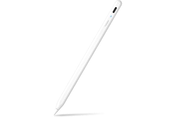 Metapen A8 Penna per Apple iPad 2018-2025 con Attrazione Magnetica,Sensibile all'Inclinazione,Rifiuto del Palmo,Stylus Pencil per ipad 11 A16/10/9/8/7,Pro M4/11/12.9/13,Air 3/4/5/M2/M3,Mini 5/6-Bianco