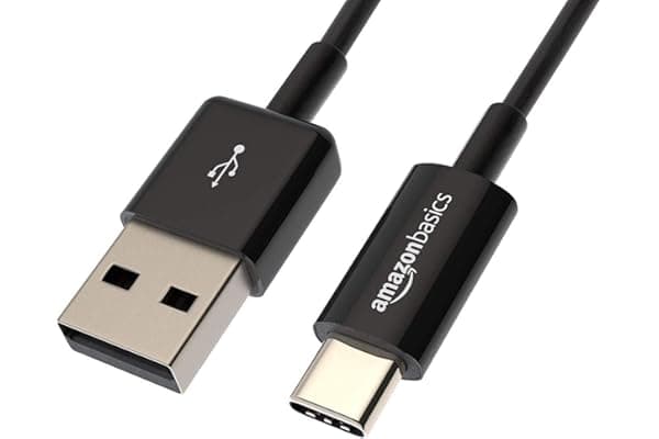 Amazon Basics Cavo di ricarica rapida da USB-C a USB-A 2.0, velocità 480 Mbps, certificato USB-IF, per Apple iPhone 16/15, iPad, Samsung Galaxy, tablet, laptop, 0.9 m, nero
