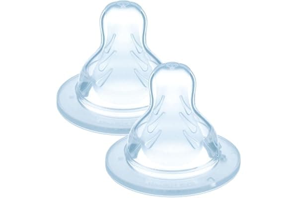 MAM Tettarella Misura X (Set da 2), Tettarella MAM piatta e simmetrica in morbido Silicone SkinSoft per liquidi densi e pappe, Kit da 2 accessori neonato 6+ mesi per l'allattamento e la pappa