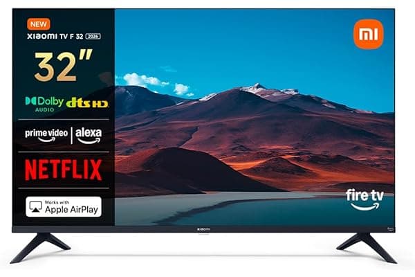 XIAOMI TV F 32, 32 pollici (81 cm), HD, Smart TV, Fire TV,Triple Tuner DVB-C/S/S2/T/T2, Dolby Audio, DTS Virtual:X, DTS-HD, Controllo Vocale Alexa, Compatibile con Apple AirPlay