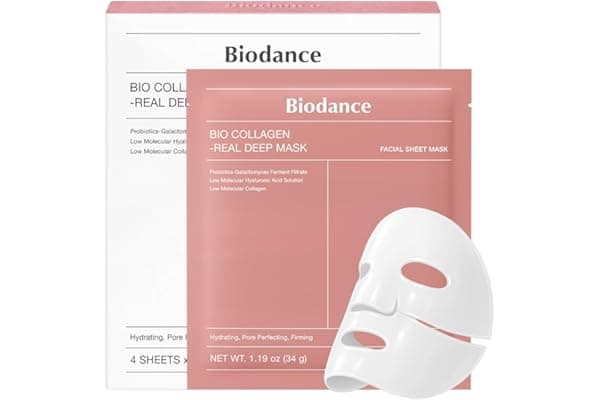 BIODANCE Bio-Collagen Real Deep Mask, Maschera Viso Notturna in Idrogel, Idratante e Rimpolpante, Minimizza i Pori e Migliora l'Elasticità, K-Beauty Skincare Coreana | 4 Pezzi