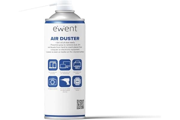 Ewent Bomboletta Spray aria compressa per la pulizia di Tastiere, Computer ed accessori, Spray ad aria compressa, 400 ml, con cannuccia lunga per la pulizia di fessure più difficili