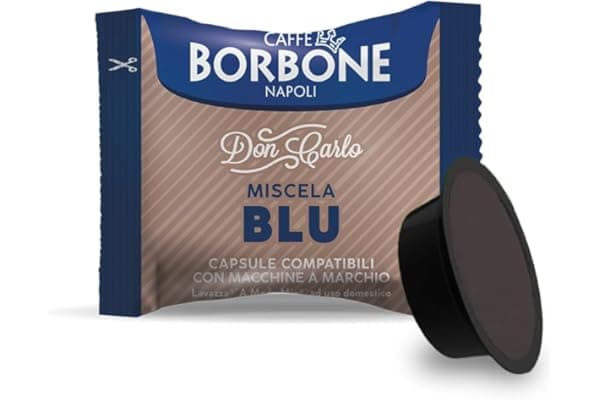 Caffè Borbone Don Carlo, Miscela Blu - 100 Capsule - Compatibili con le Macchine ad uso domestico Lavazza* A Modo Mio*
