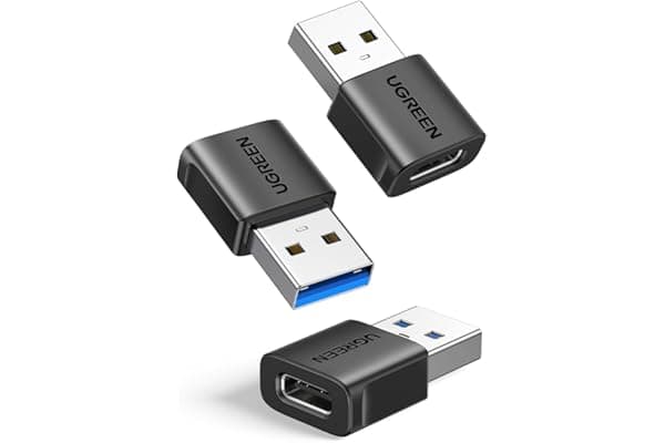 UGREEN Adattatore USB C USB A 3.1 10Gbps 3 Pezzi Convertitore Maschio a Femmina Type C Portatile Compatibile con iPhone 17 16 Pro Air Plus Max Galaxy S25 S24 CarPlay iPad PC Laptop MacBook