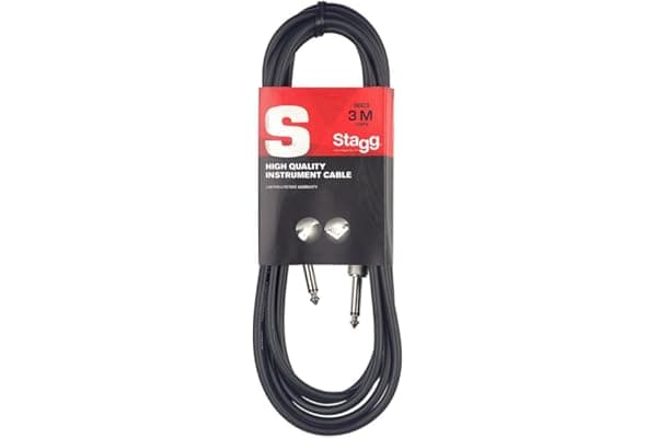 Stagg Cavo per Strumenti, Alta Qualità Jack, Dritto - Deluxe, 3 m, Nero Tablet
