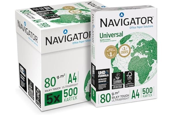 Navigator Universal Carta Premium per ufficio, Formato A4, 80 gr, Confezione da 5 risme da 500 Fogli