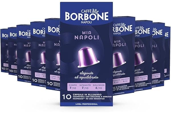 Caffè Borbone Miscela Mia Napoli - 100 Capsule ALLUMINIO (10 confezioni da 10) - Compatibili con le Macchine ad uso domestico Nespresso®*