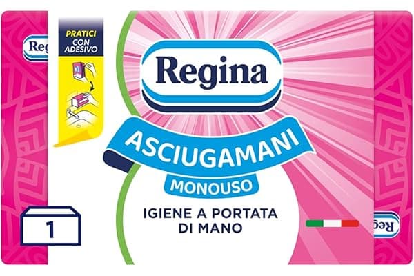 Regina Asciugamani Monouso – Confezione da 100 Servizi, Asciugamani Usa e Getta Pratici ed Igienici, 100% Cellulosa FSC, Biodegradabili, Confezione Dispenser