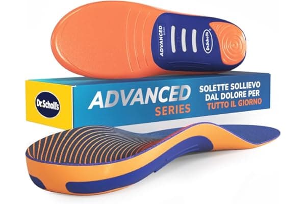 Dr. Scholl’s Advanced Pain Relief Solette Ortopediche Uomo/Donna, Solette Scarpe e Stivali, Sollievo Dolore Piedi e Tallone, Fascite Plantare, Supporto Arco Plantare, Ammortizzazione Fino 150 kg