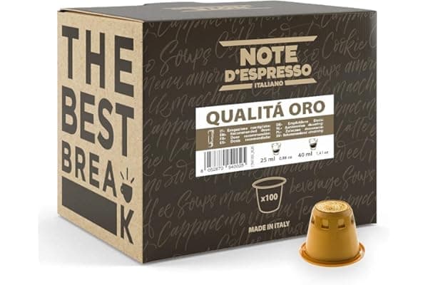 Note D'Espresso Caffè Qualità Oro, Capsule Compatibili con Sistema NESPRESSO, 100 Caps