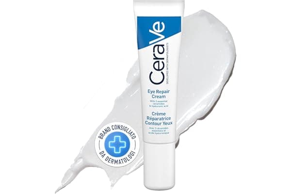 CeraVe Crema Contorno Occhi Riparatrice, Per un Contorno Occhi Idratato a Lungo, Borse Ridotte e Occhiaie Attenuate, Per Tutti i Tipi di Pelle, Con Acido Ialuronico e Ceramidi e Prodotti Correlati