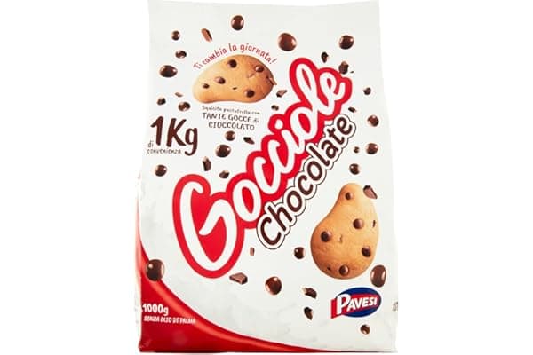 Pavesi Biscotti Frollini Gocciole Cioccolato, Biscotti da Colazione con Gocce di Cioccolato, senza Olio di Palma, 1 kg
