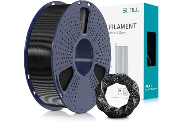 SUNLU Filamento PLA+ 1.75 mm per Stampante 3D e Penne 3D, Filamento PLA Plus 1KG,Neatly Wound, Precisione di Tolleranza del Filamento +/- 0.02 mm (Nero)