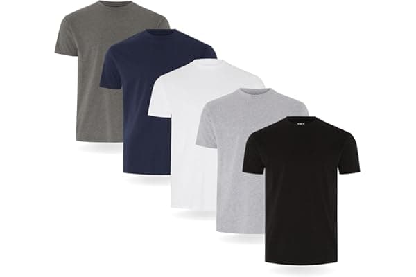 FM London Confezione da 3/5 Maglietta da Uomo - T-Shirt Premium con Design Leggermente Aderente - Maglietta Super Morbida Realizzata in Cotone 100%