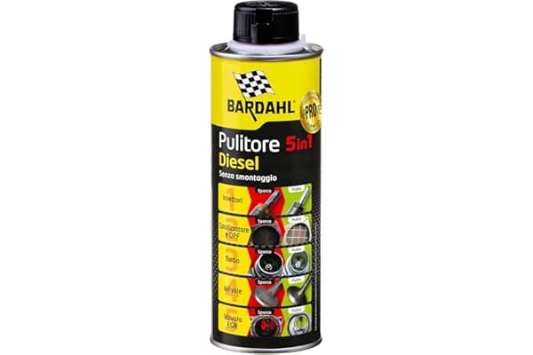 Bardahl - Pulitore 5 in 1 Diesel, Additivo Multifunzionale per la Completa Pulizia dei Motori a Gasolio, Aumenta la Potenza e le Prestazioni, 500 ml