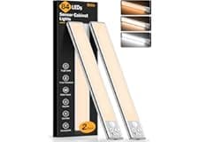 Gritin Luce Led Sottopensile Cucina Ricaricabile 2 Pezzi- 3 Colori & 5 Luminosità, Super Luminoso, 4 Modalità, Sensore di Movimento,…