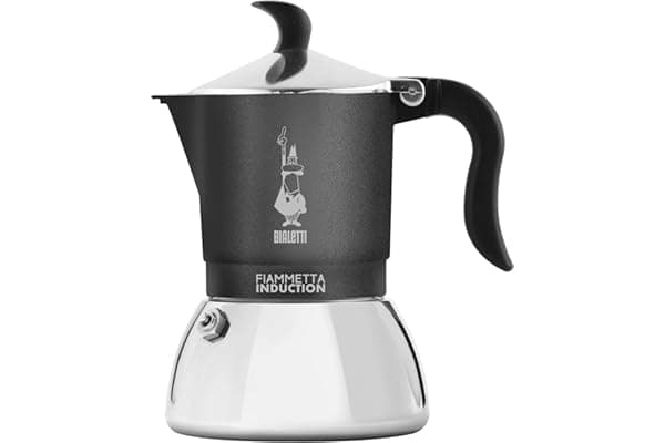 Bialetti Caffettiera Fiammetta Induction, 4 Tazze (150 ml), Adatta a Tutti i Piani Cottura, Design Elegante, Grigio