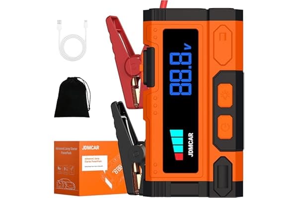 JDMCAR Booster Avviamento Auto - Upgrade 7000A Avviatore Batteria Auto, Starter Batteria Auto Portatile con LED/LCD, Avviatore di Emergenza per Auto/Moto (Fino a 9.0L e Diesel fino a 8.5L)