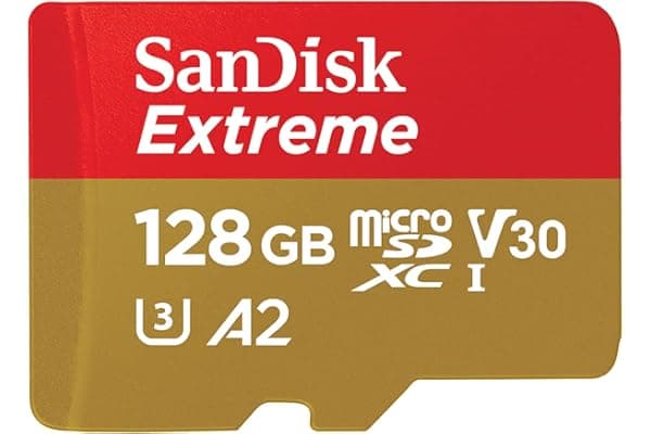 SanDisk Extreme 128GB scheda microSDXC + RescuePro Deluxe, Micro SD fino a 190 MB/s, + adattatore SD, con prestazioni app A2, UHS-I, Class 10, U3, V30