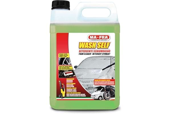 Ma-Fra, Wash Self, Detergente Schiumogeno Concentrato, Per Idropulitrice, Alto Potere Lucidante, Non rovina le Plastiche, Ideale per Prelavaggio Auto, 5 Kg