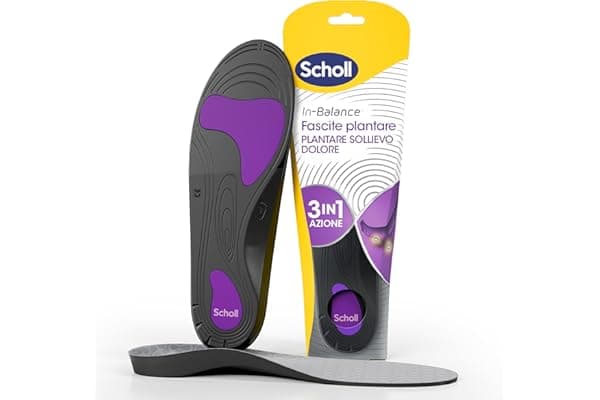 Dr. Scholl's In-Balance Plantare Sollievo Dolore Fascite Plantare, Plantari con Arco Plantare Rinforzato e Supporto sul Tallone per Alleviare il Dolore, Taglia L (42.5-45), 1 Paio, Uomo e Donna