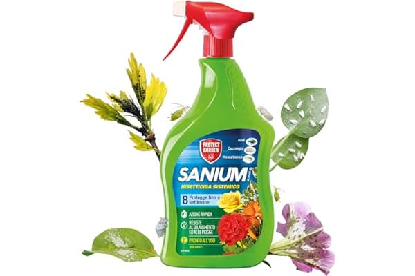 Protect Garden Sanium AL PFnPO, Insetticida Sistemico Pronto Uso. Elimina Afidi, Cocciniglia, Mosca Bianca. Rapida Azione Abbattente. Fino a 8 Settimane di Protezione 500ml