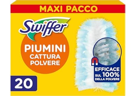Swiffer Duster Piumini Cattura Polvere, 20 Piumini, Cattura e Intrappola Polvere e Sporco, Raggiunge I Punti più Difficili…