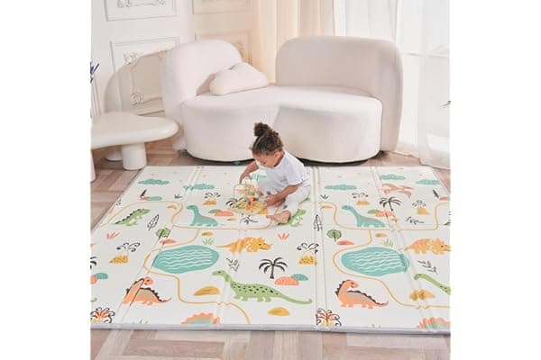 Tappeto Gioco Bambini Pieghevole 150x180x1cm Palestrina Neonato Montessori Reversibile Non Tossico E Impermeabile In Schiuma Per Bimbi. Palestra Neonati - Tappeto Tummy Time Neonati - Regalo Bambino