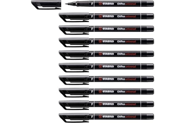 STABILO OHPen universal Permanente - Marcatore - Tratto Fine (0,7 mm) - Confezione da 10 - Nero