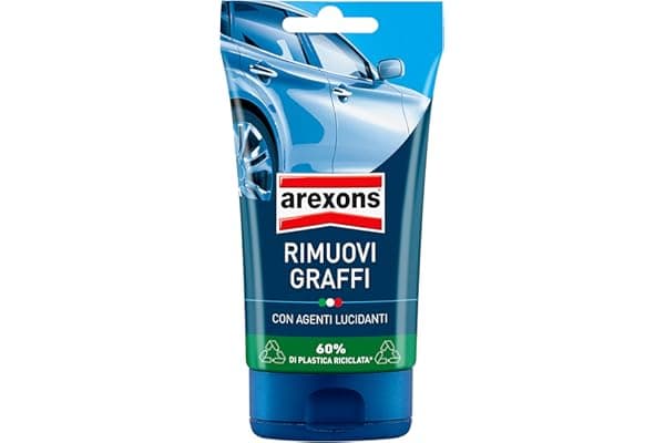Arexons Pasta rimuovi graffi, auto carrozzeria, Speciali microparticelle per attenuare anche i graffi profondi, Delicato sulla carrozzeria, Con agenti lucidanti, 150 gr