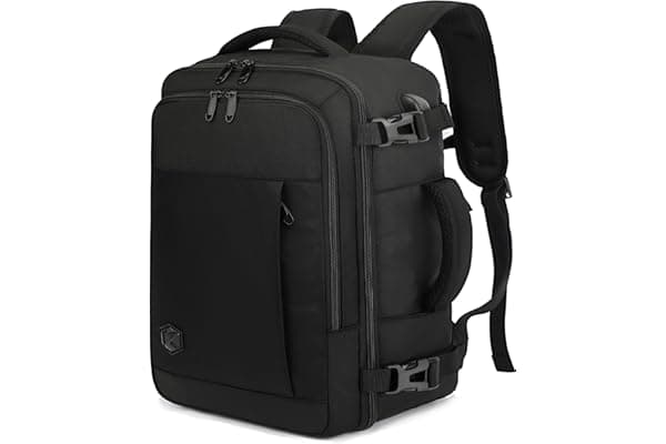 VANKEV Zaino Ryanair 40x20x25 Zaino da Viaggio Aereo Bagaglio a Mano 20L Donna Uomo per PC Portatili 14 Pollici per Scuola e Lavoro Trekking nero