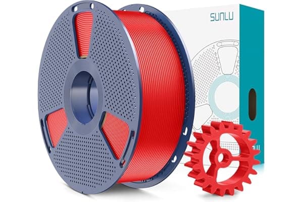 SUNLU PLA+2.0 Filamento per stampante 3D, Filamento PLA Plus di Aggiornamento, Filamento 3D ad alta resistenza, Precisione dimensionale +/- 0.02 mm, Bobina da 1kg (2.2LBS), Rosso