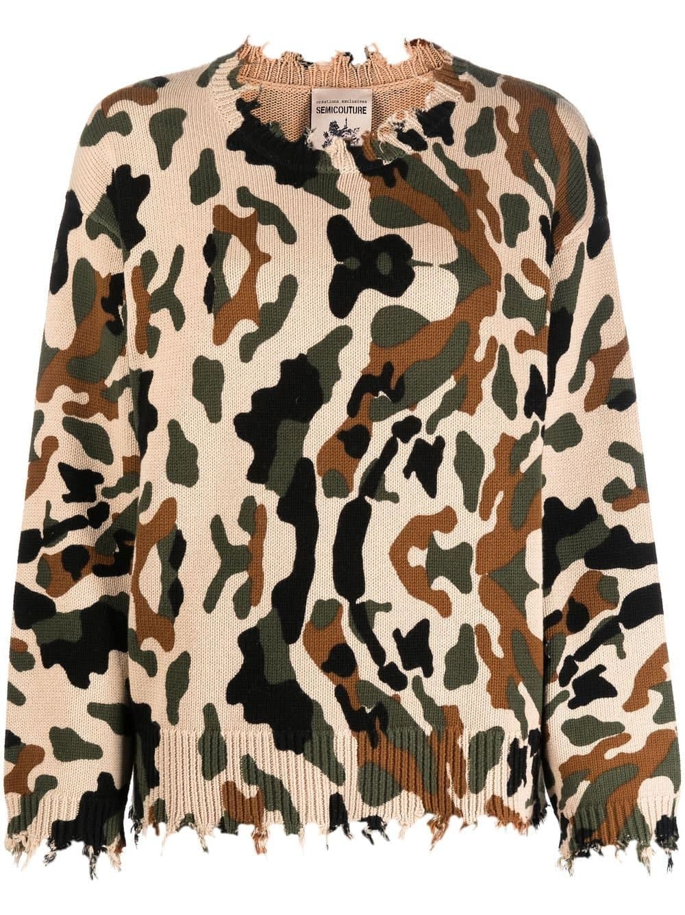 Maglia donna modello over fantasia camouflage